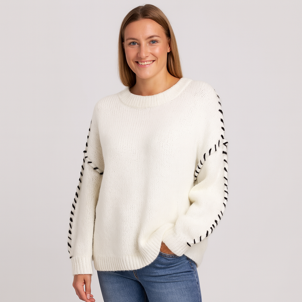 Pull Femme Tricoté – Doux, Chaud & Design Élégant avec Détails