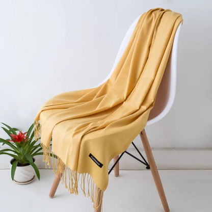 Eleganter Damenschal – Weicher Winterschal mit Fransen