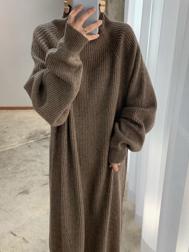 Robe Élégante Décontractée à Col Haut