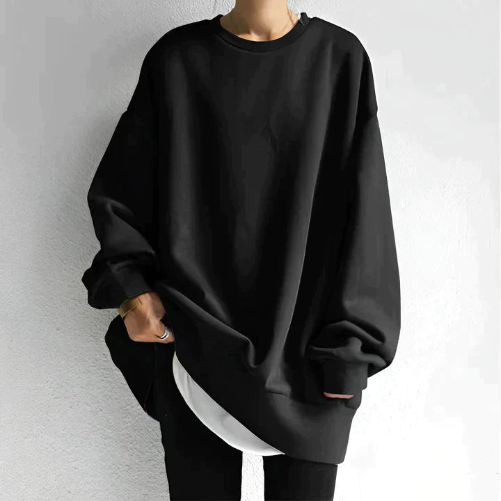 Oversize Damen Sweatshirt mit Rundhalsausschnitt und langen Ärmeln