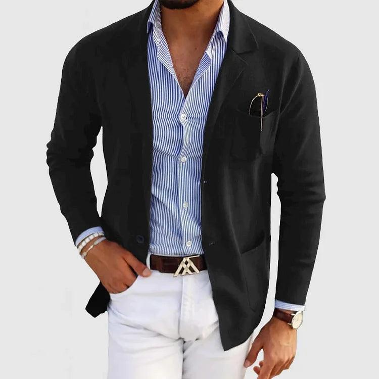 Freizeitblazer Herren – Leichte Elegante Jacke mit Reverskragen