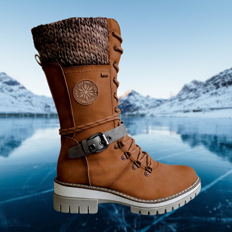 Winterstiefel Damen – Gefütterte hohe Stiefel mit Schnürung