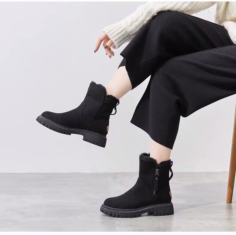 Winterstiefel Damen – Warme gefütterte Stiefel mit Reißverschluss