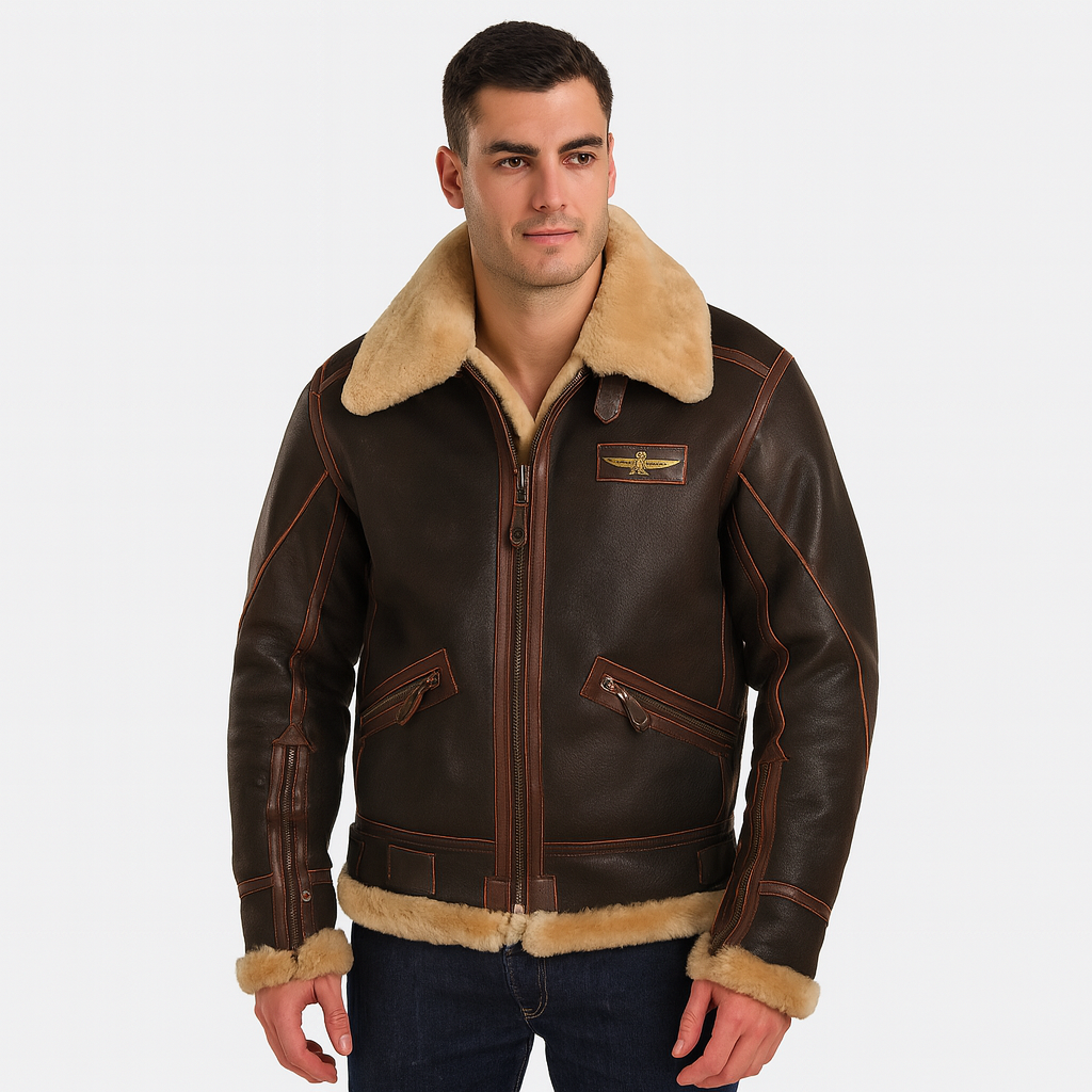 Blouson aviateur homme – Style vintage chaud avec doublure douce