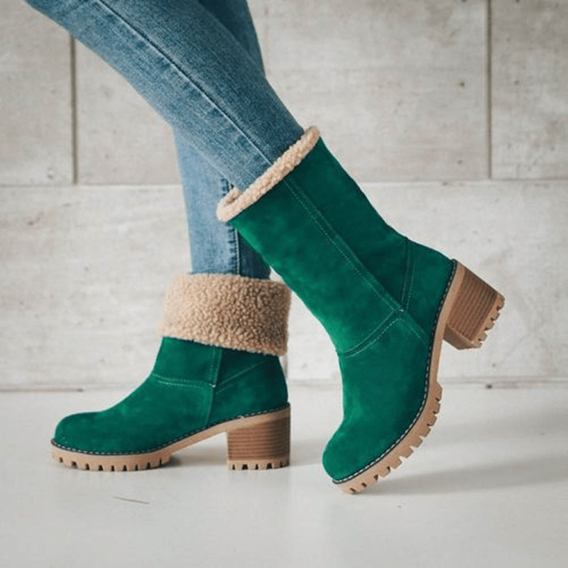 Warme gefütterte Winterstiefel für Damen