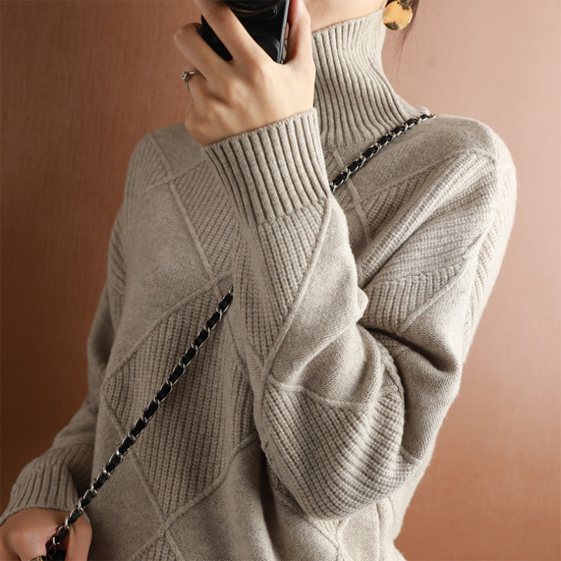 Damen Rollkragenpullover Luxus – Weich, Warm und Elegant mit hohem Kragen
