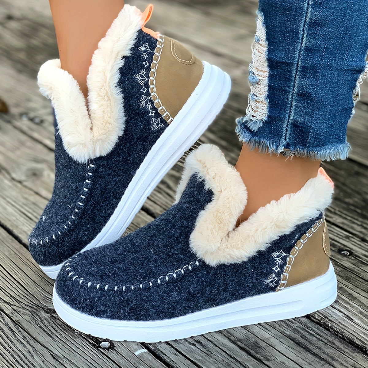 Women's Warm Non-Slip Slippers with Plush Lining