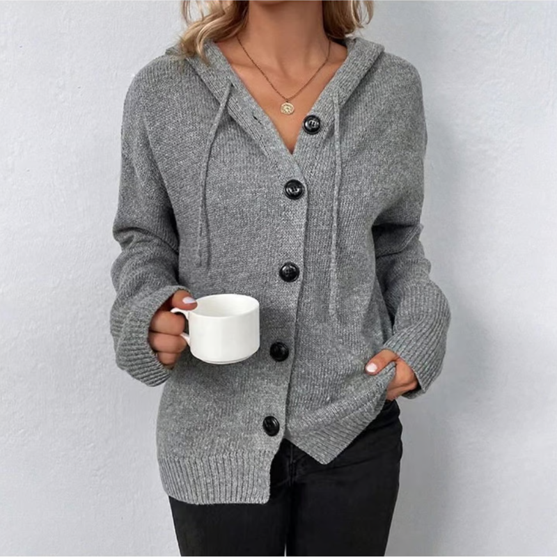Warme Strickweste für Damen mit Knöpfen