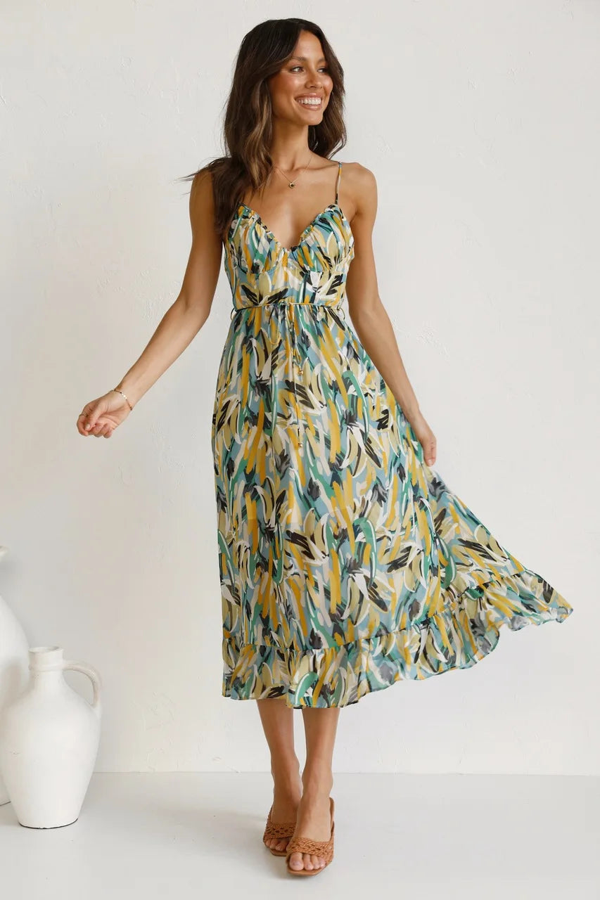 Buntes Sommerkleid für Strand und Partys