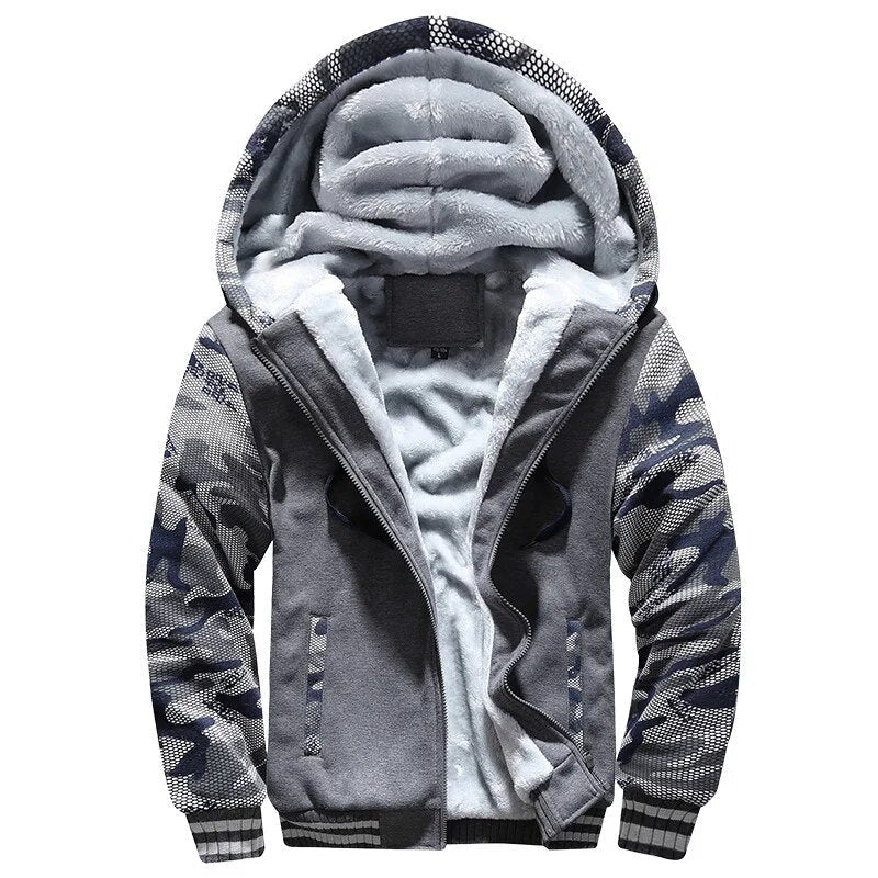 Men's Warm Hoodie Jacket – Comfortable Lined Winter Coat with Hood