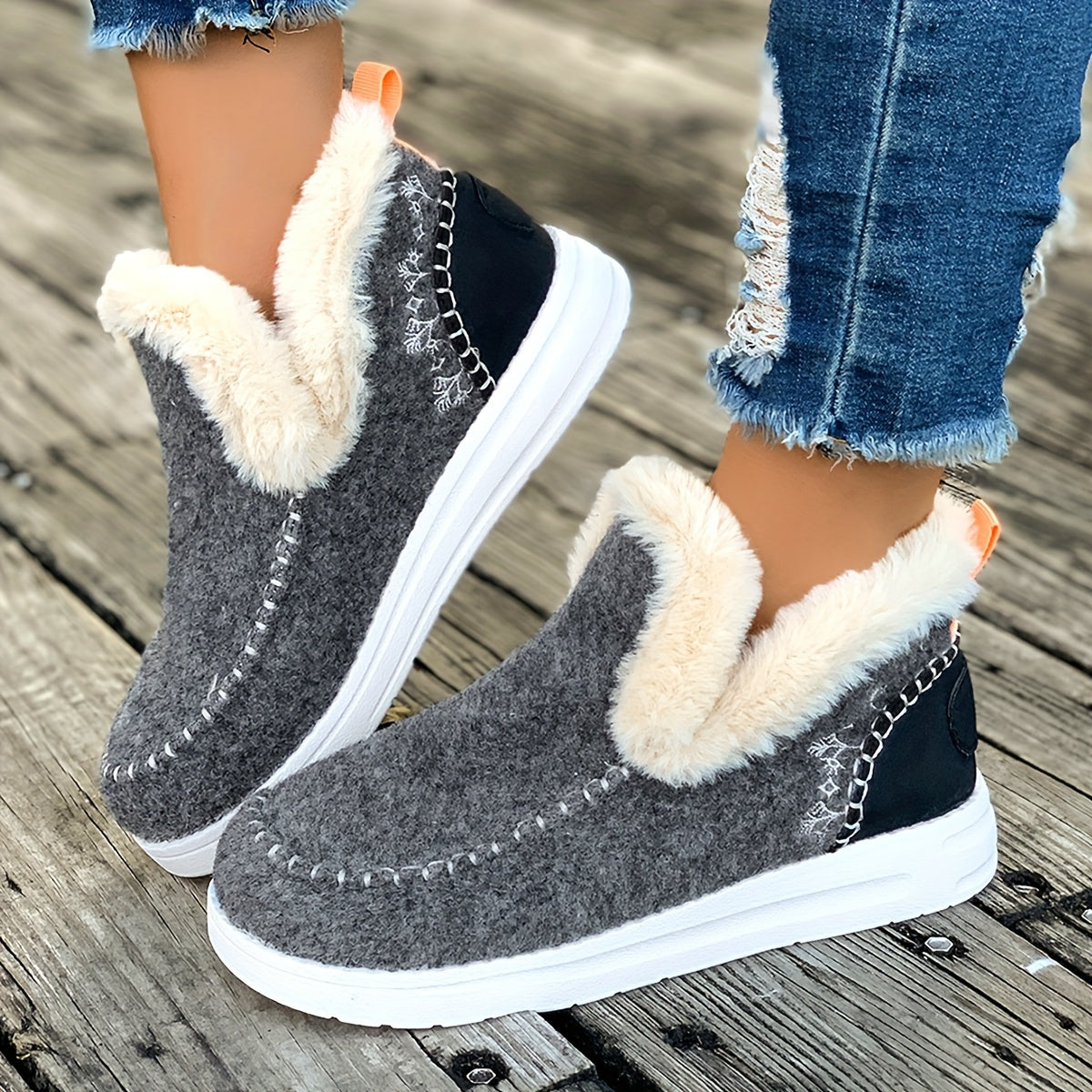 Women's Warm Non-Slip Slippers with Plush Lining