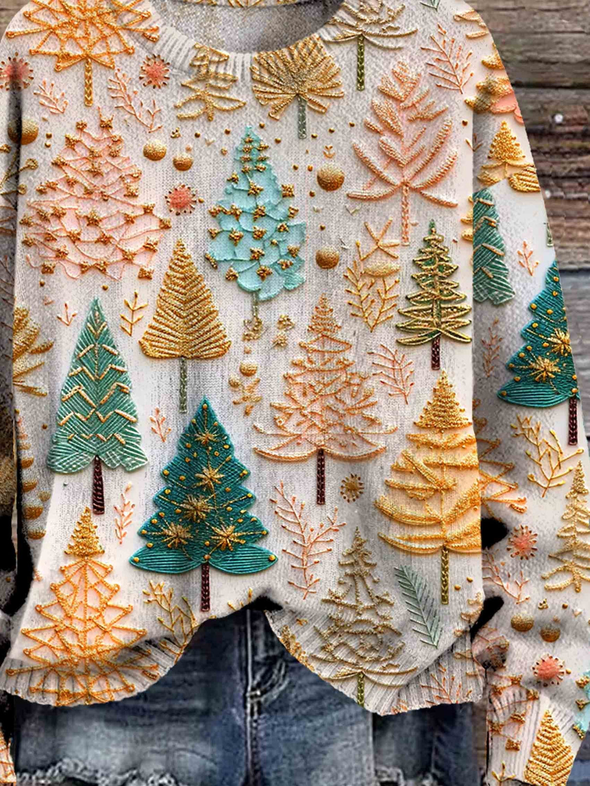 Weihnachts-Pullover Damen – Warmer Strickpullover mit 3D-Weihnachtsbaum