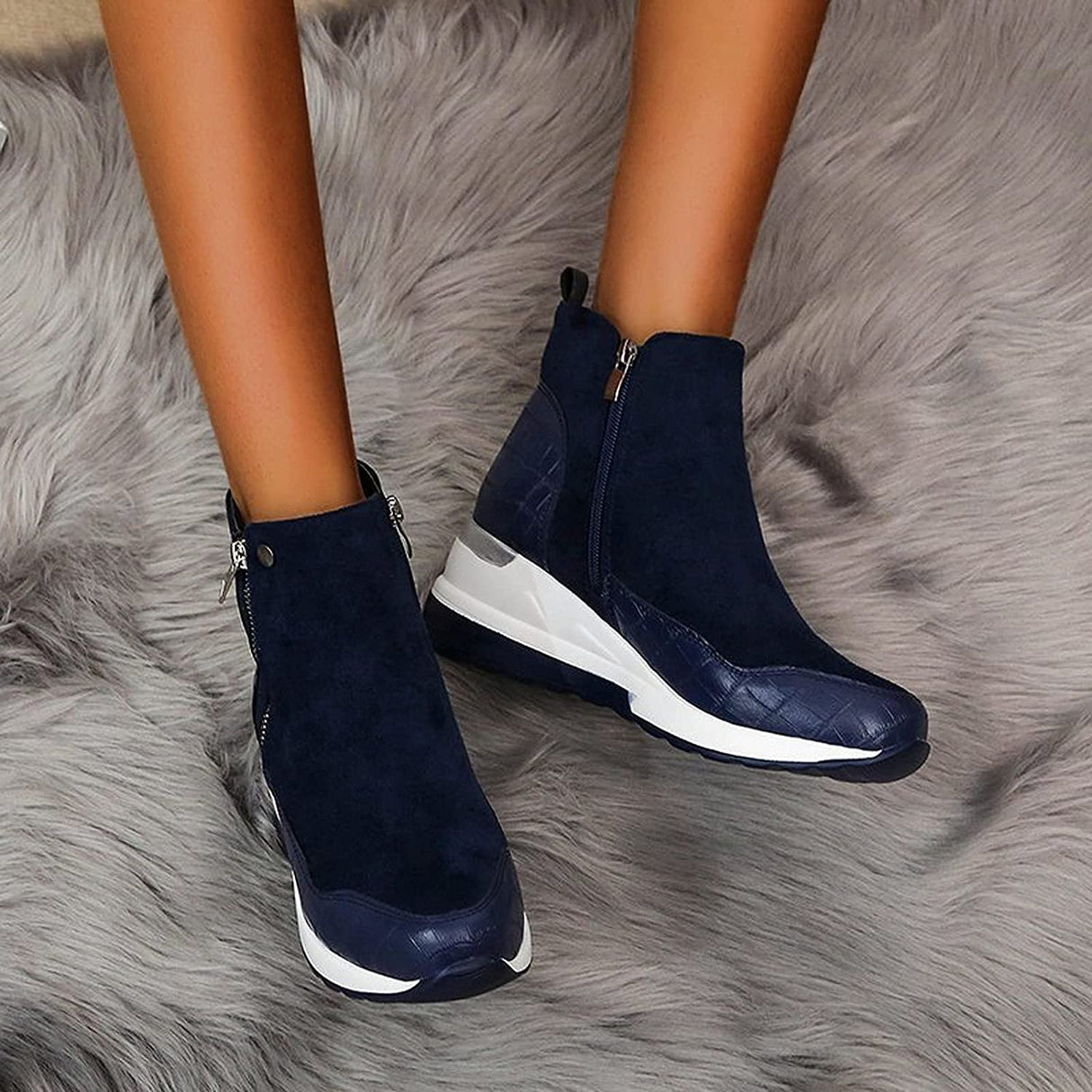 Women's ankle boots – Sporty winter boots with soft lining