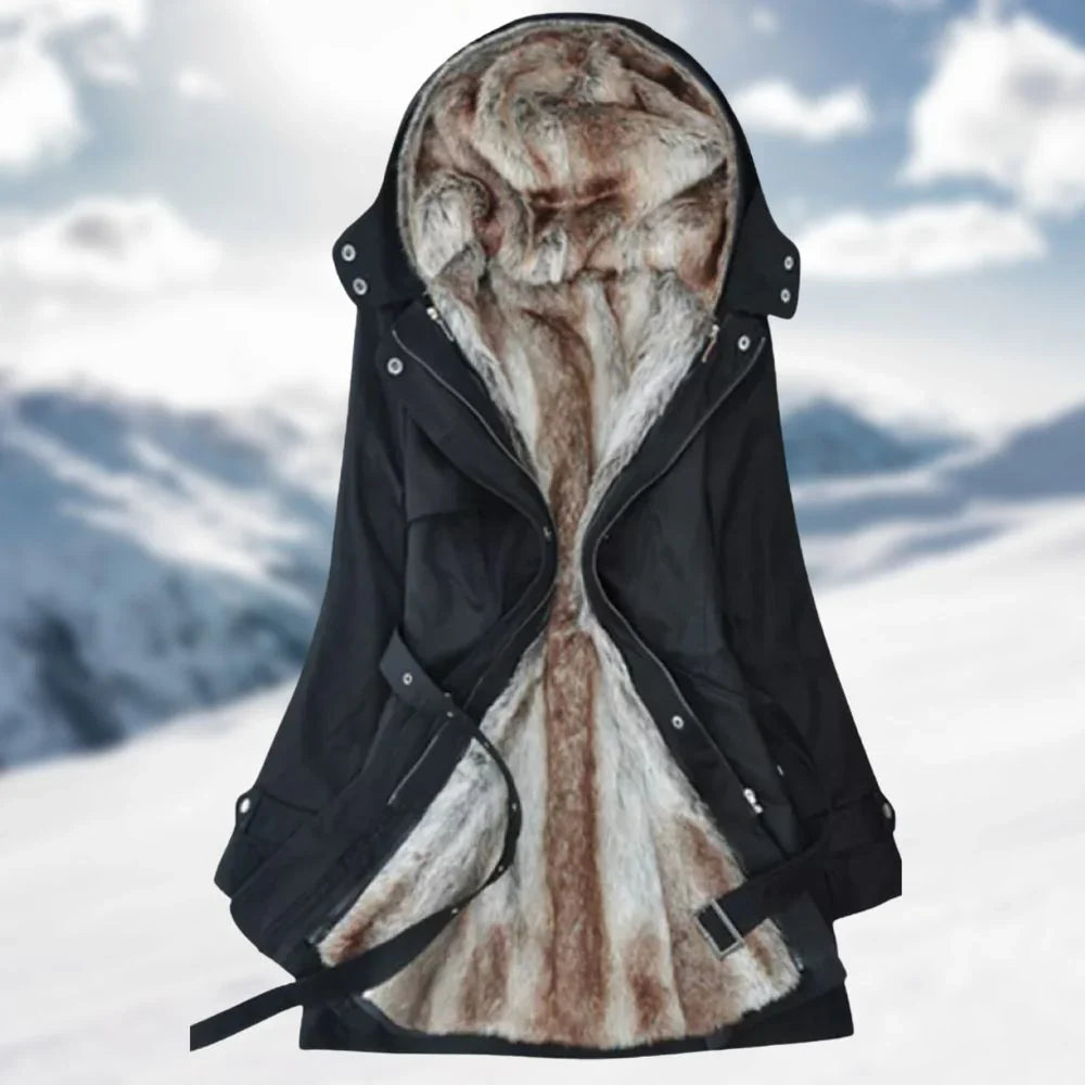 ArcticWarm – Elegancka i ciepła zimowa parka podszyta futrem