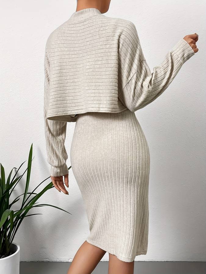 Elegantes zweiteiliges Set: Rock und weiter Pullover für Damen