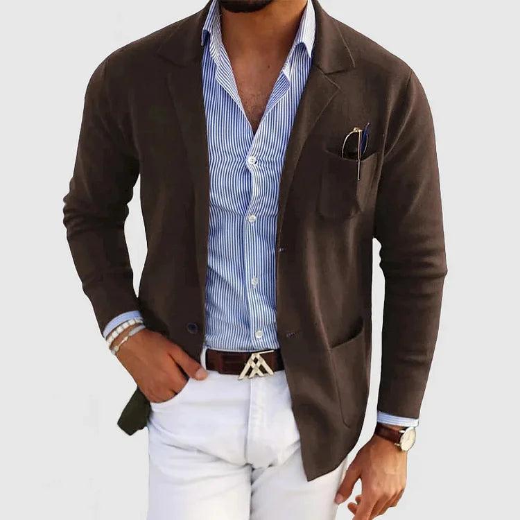 Freizeitblazer Herren – Leichte Elegante Jacke mit Reverskragen