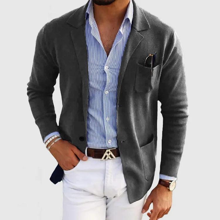 Freizeitblazer Herren – Leichte Elegante Jacke mit Reverskragen