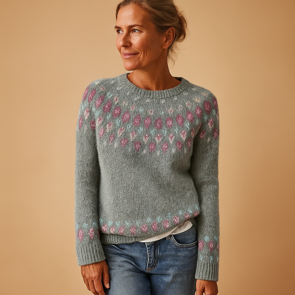 Pull Femme en Laine avec Imprimé Tendance et Coupe Classique