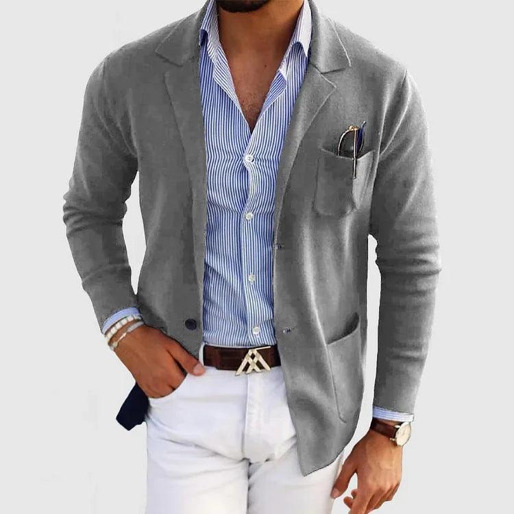 Freizeitblazer Herren – Leichte Elegante Jacke mit Reverskragen