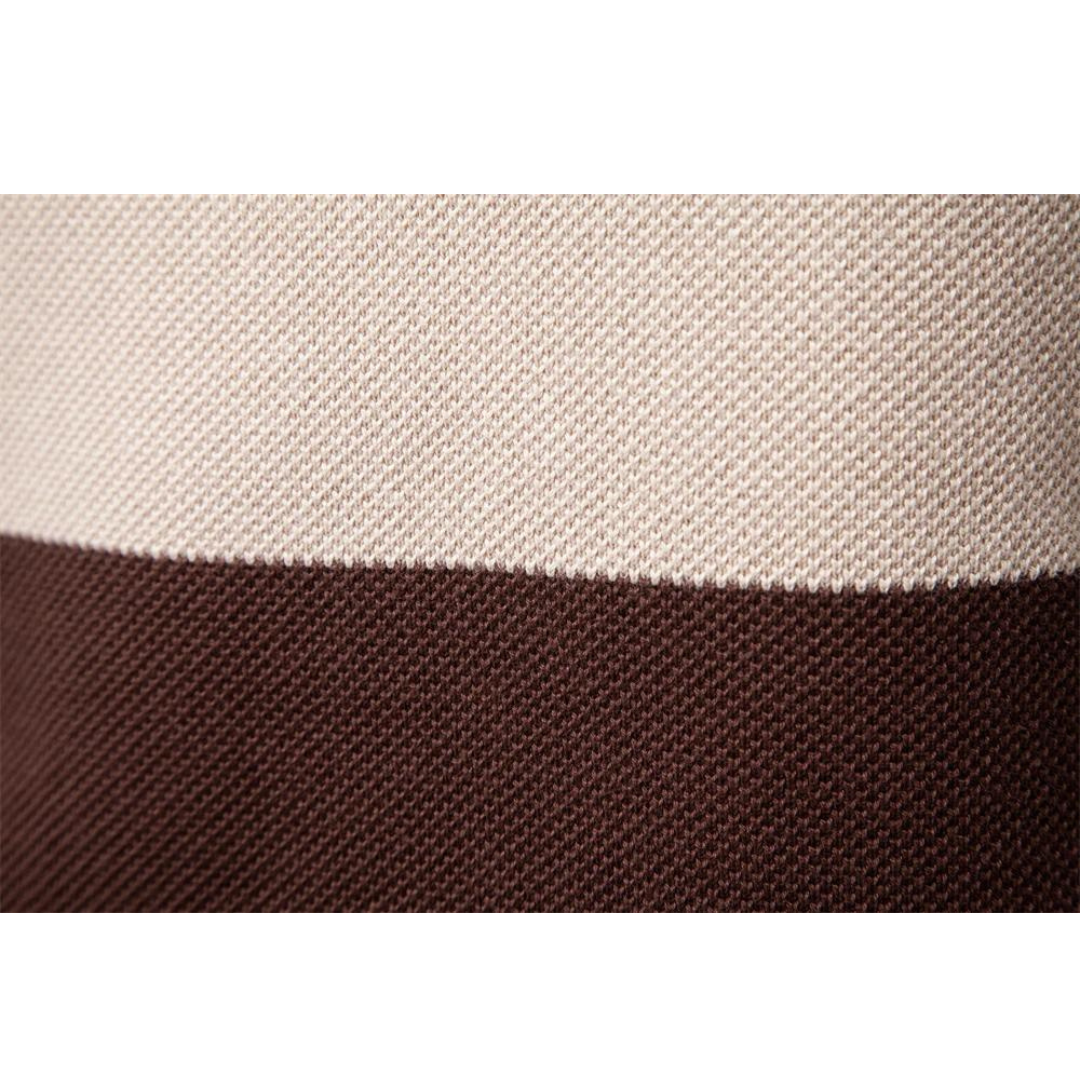Herrenpullover mit halbem Reißverschluss – Eleganter gestreifter Strickpullover