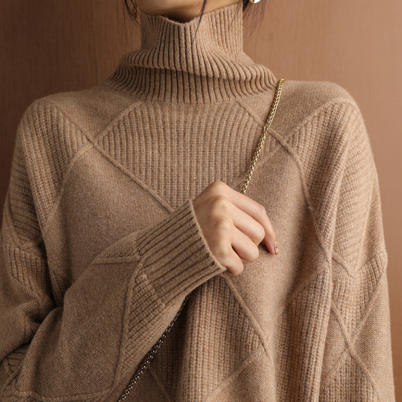Damen Rollkragenpullover Luxus – Weich, Warm und Elegant mit hohem Kragen