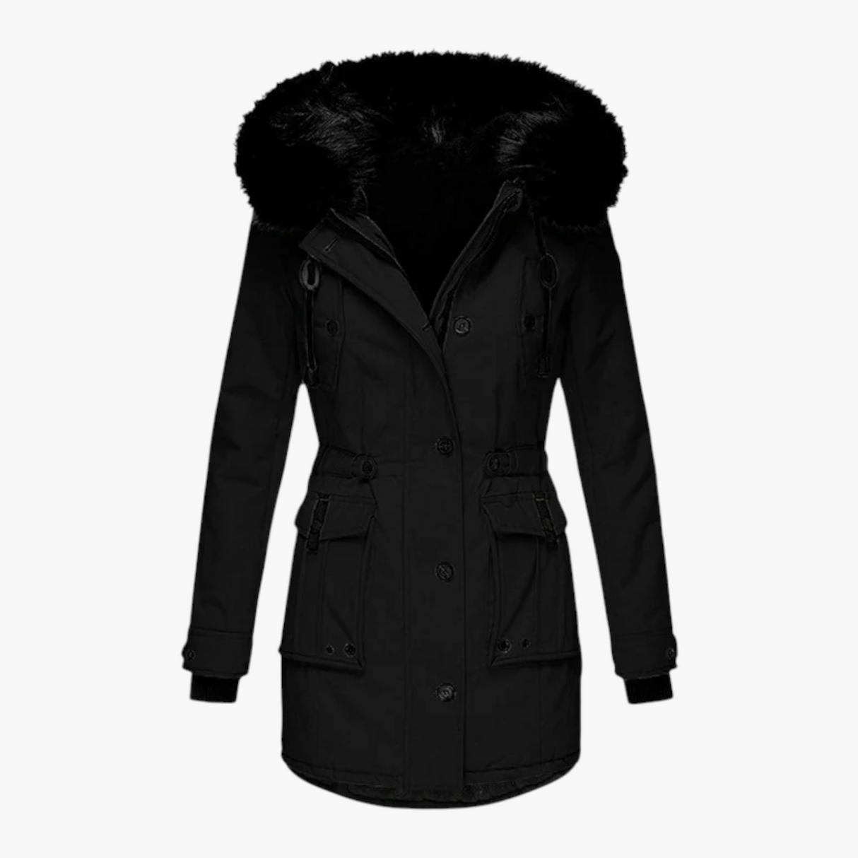 Parka femme élégante – Manteau d’hiver chaud avec grande capuche et col en fourrure