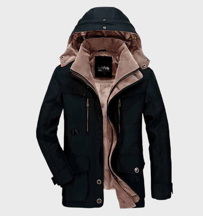 Gepolsterter Herren-Winterparka mit Kapuze – Warm & Winddicht
