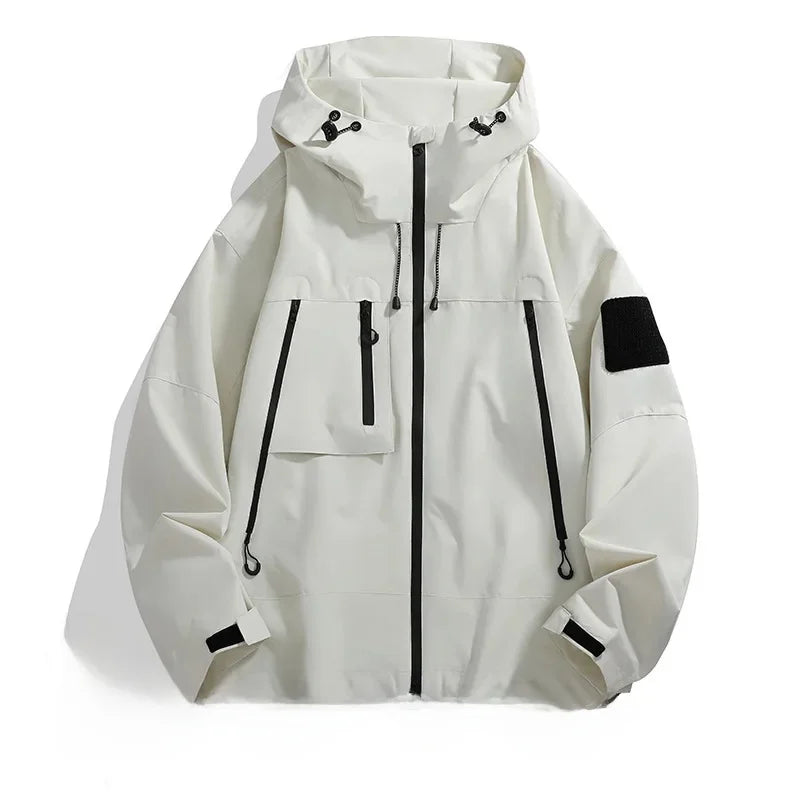 Softshell-Jacke Herren – Wasserdichte Außenjacke mit Kapuze und Reißverschlusstaschen