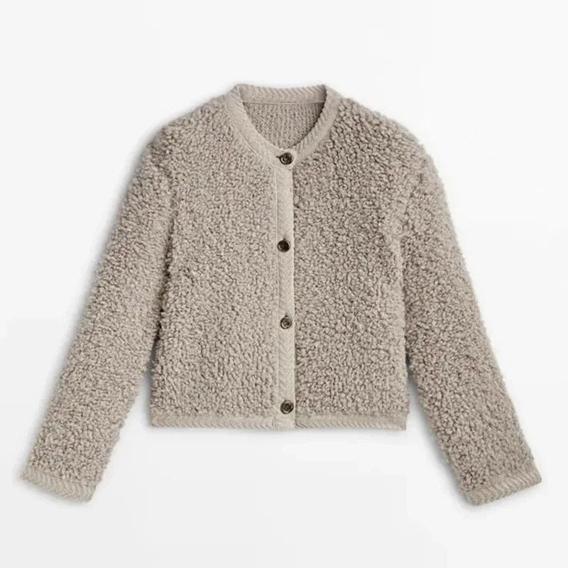 Veste Femme Teddy – Cardigan Doux à Boutons Style Moderne