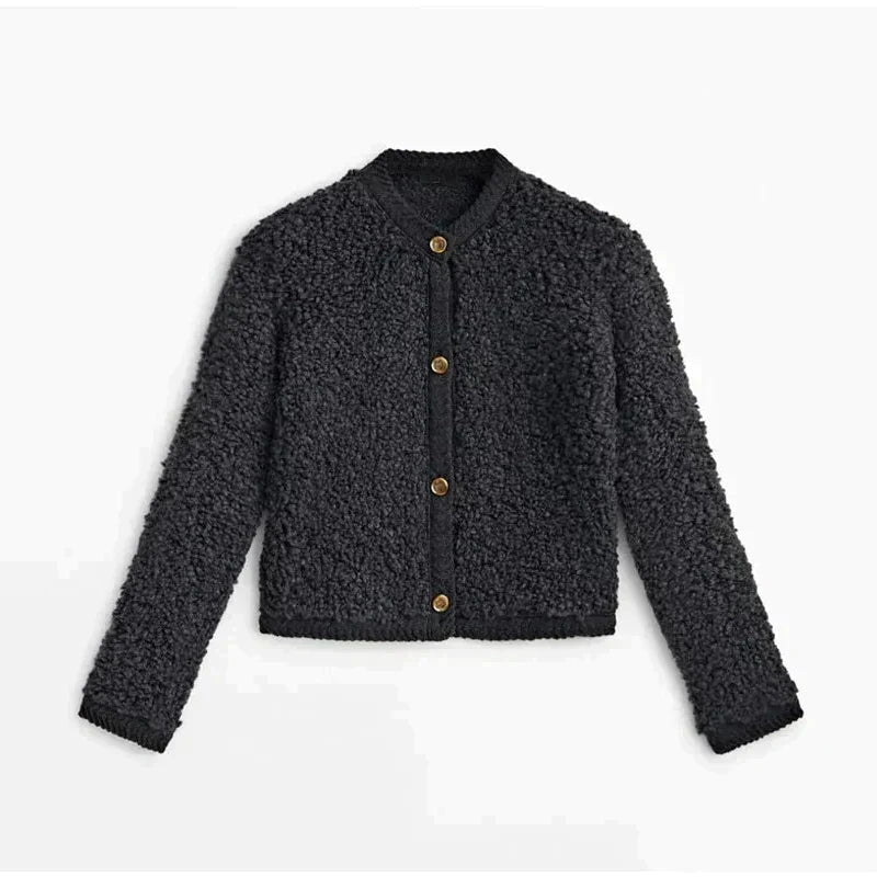 Veste Femme Teddy – Cardigan Doux à Boutons Style Moderne
