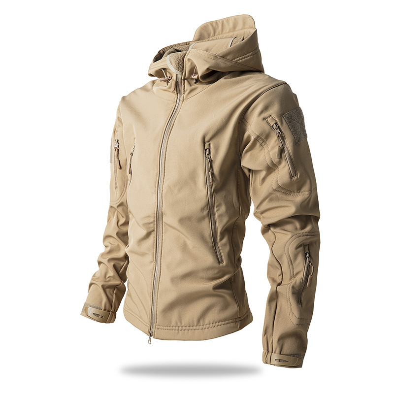 Softshell-Jacke Herren – Wasserdichte Outdoor-Jacke mit Kapuze und Taschen