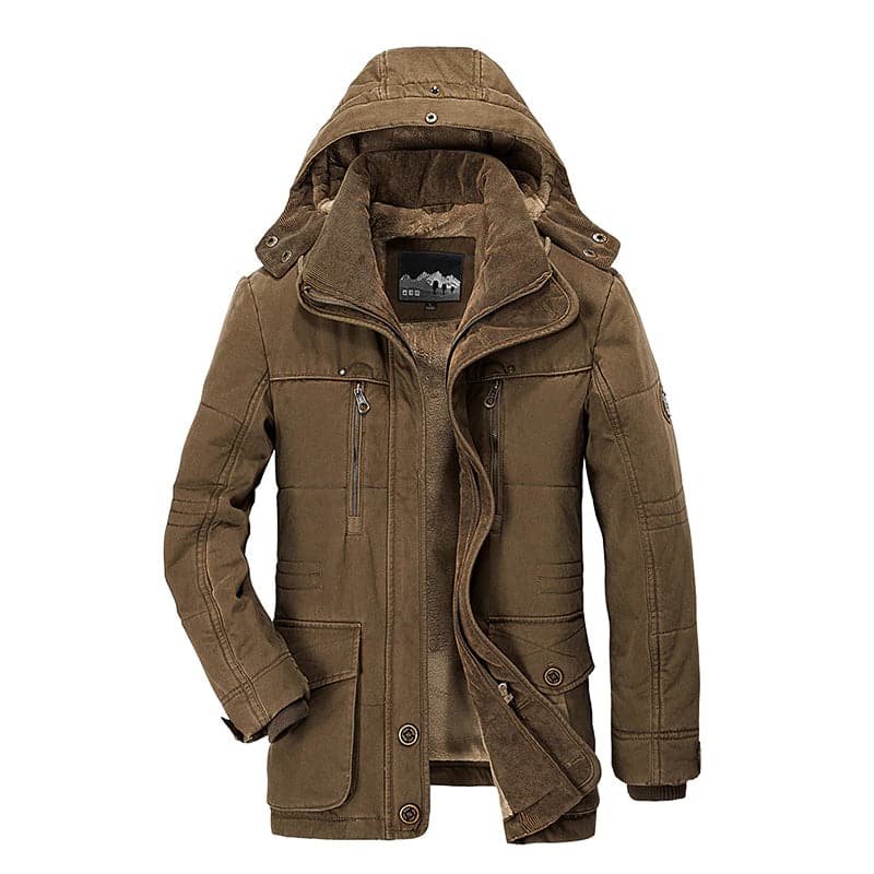 Veste d’Hiver Homme Robuste – Modèle Chaud Extérieur avec Capuche et Poches