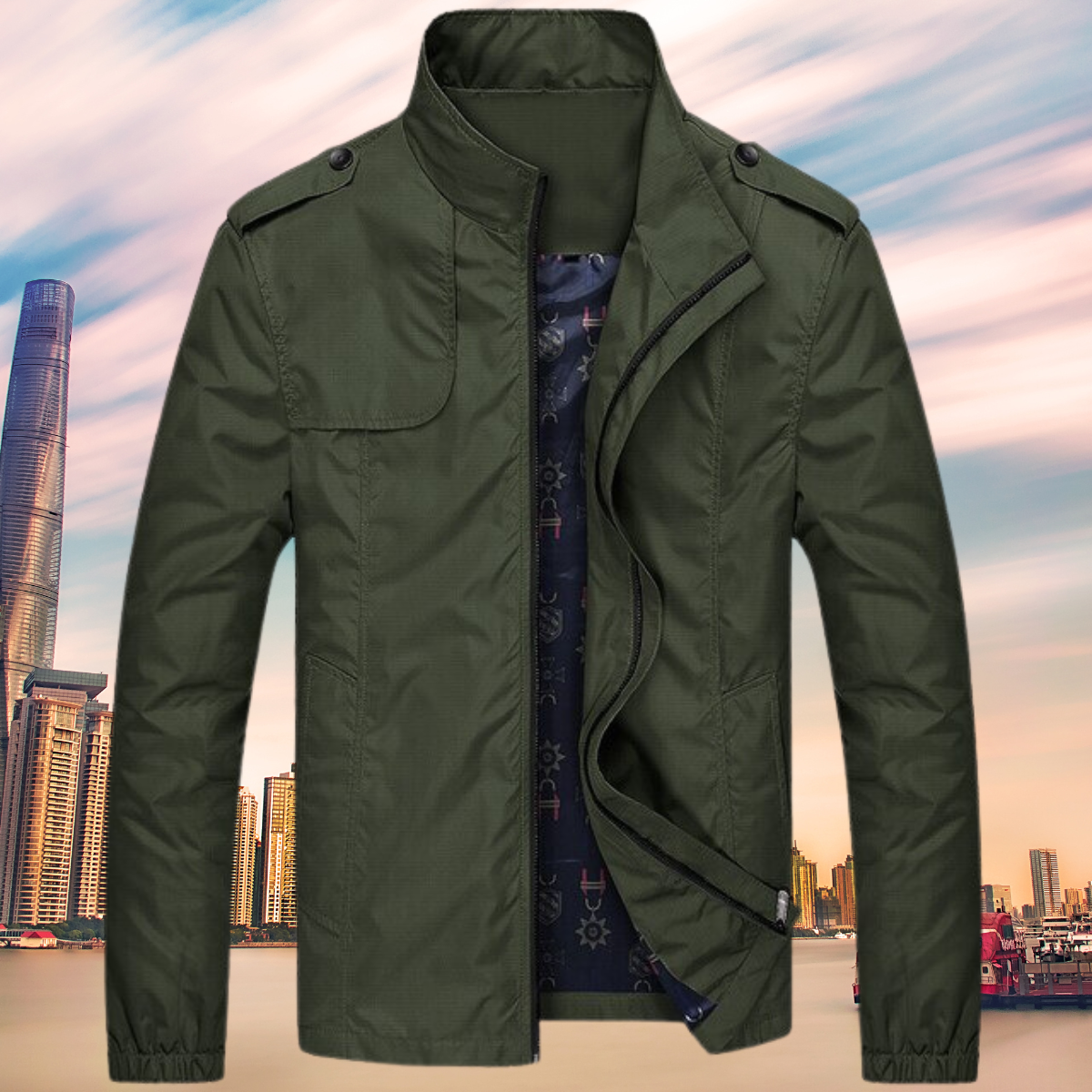 Herrenjacke mit Kragen – Leichte Übergangsjacke Herbstedition