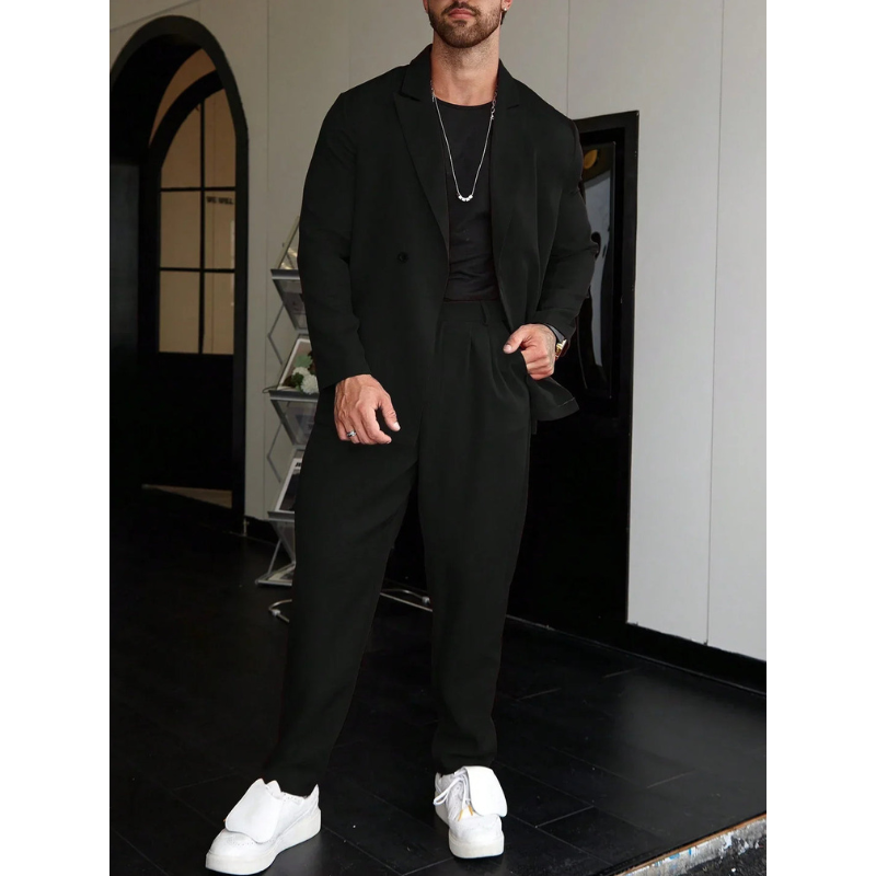 Men's Two-Piece Suit – Elegant Casual Set with Jacket and Pants