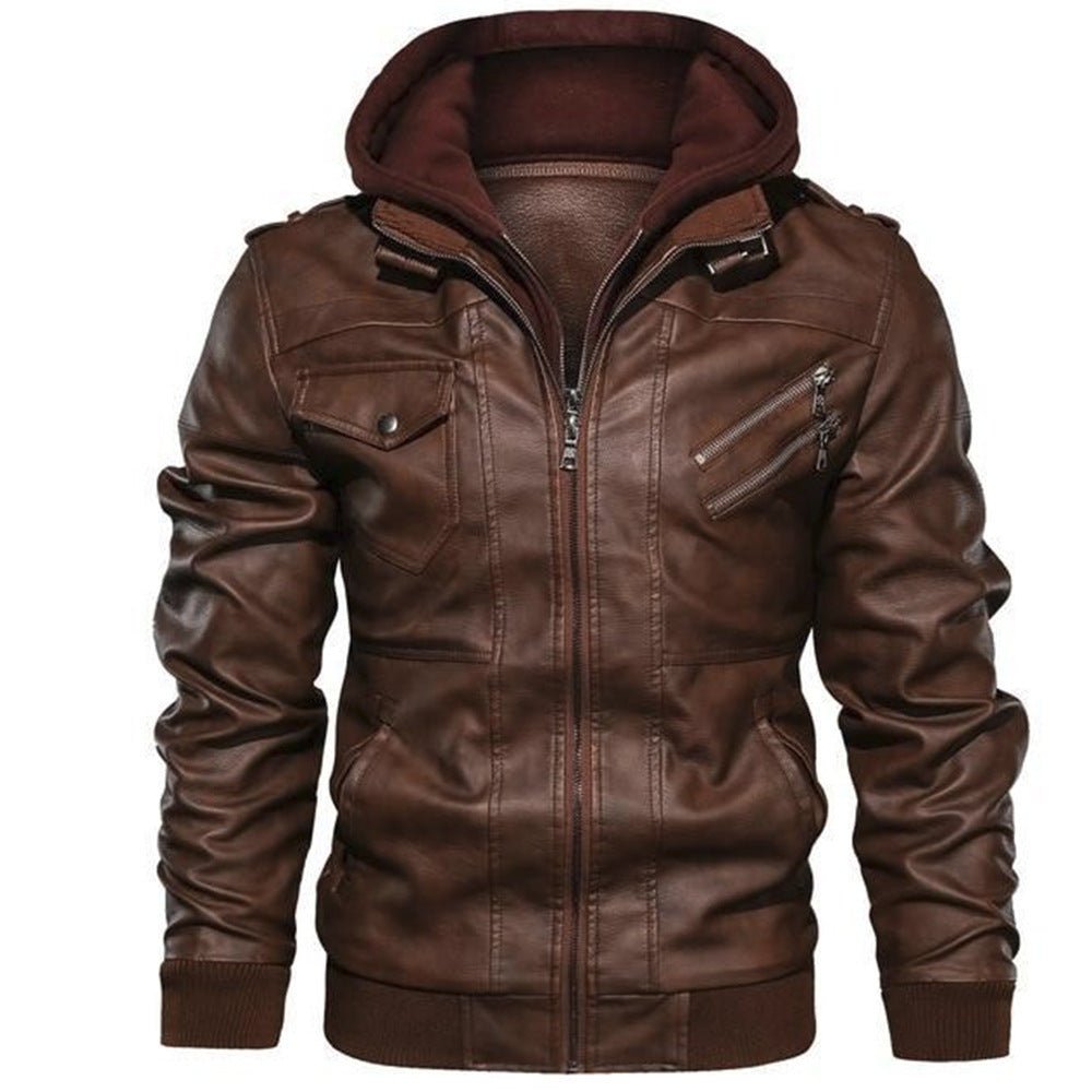 Herren Kapuzenjacke – Moderner Motorradstil mit Reißverschluss