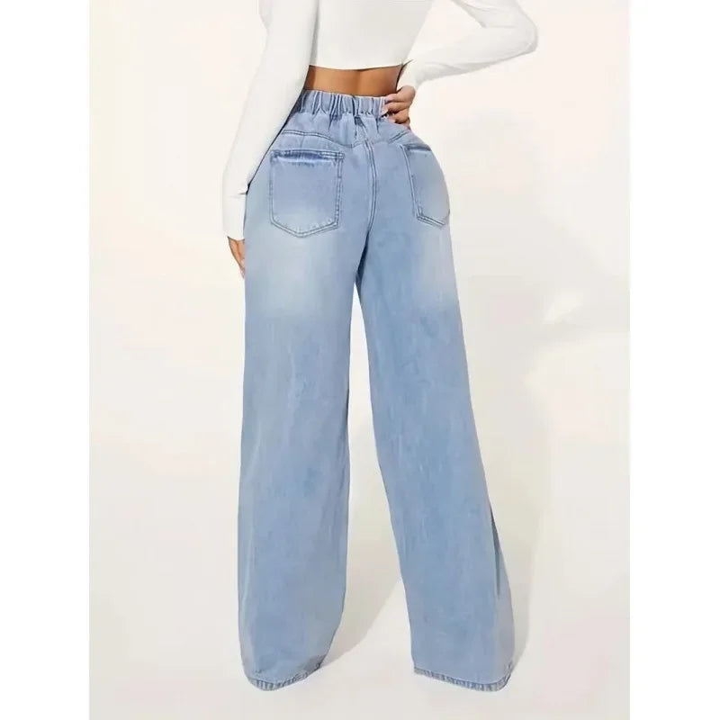Damen Jeans – Gerade geschnittene trendige High-Waist Jeans