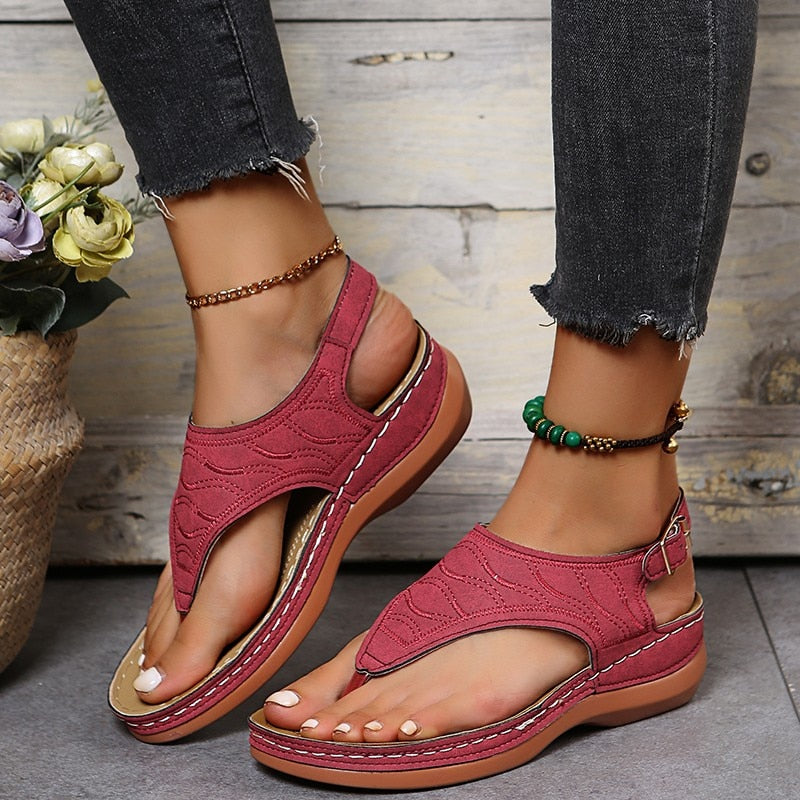 Orthopädische Damensandalen mit bequemer Sohle