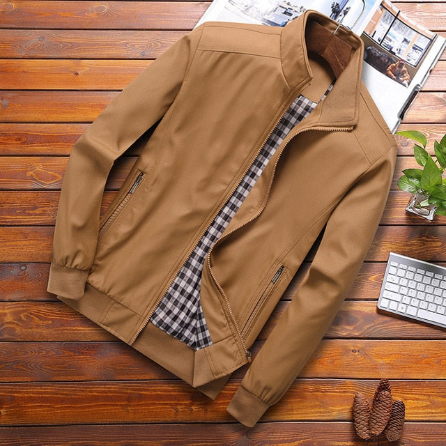 Blouson Bomber Herren Slim Fit Reißverschluss – Leichte Jacke Frühling und Herbst