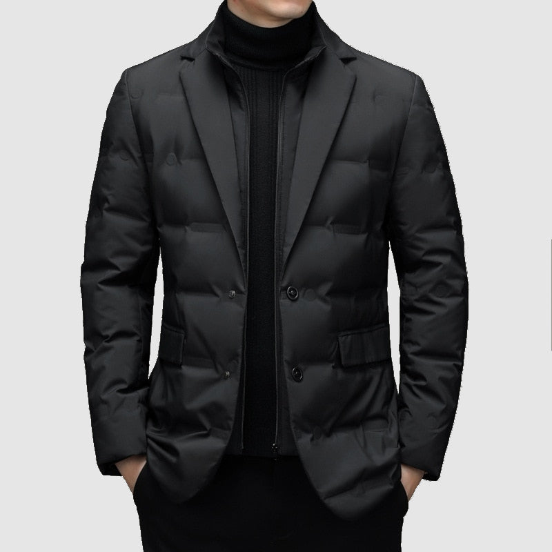 Quilted men's blazer – Elegant jacket with a modern cut