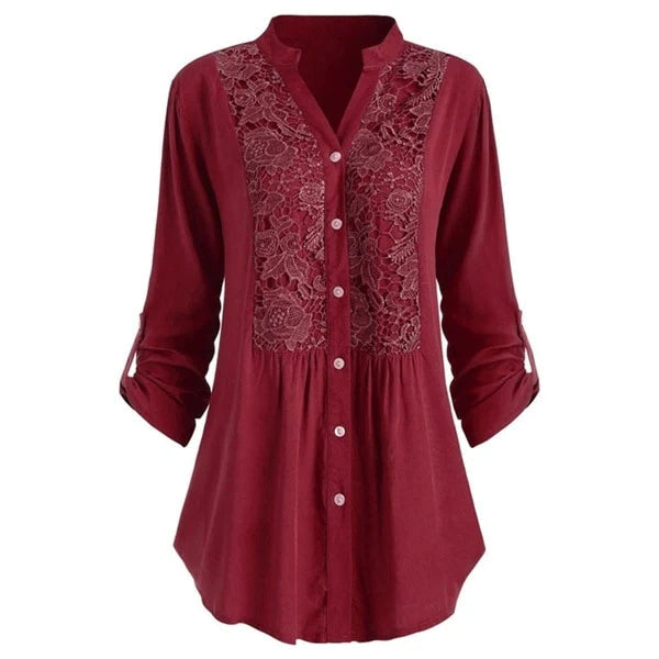 Lange Bluse für Damen mit Puffärmeln - Schick und vielseitig