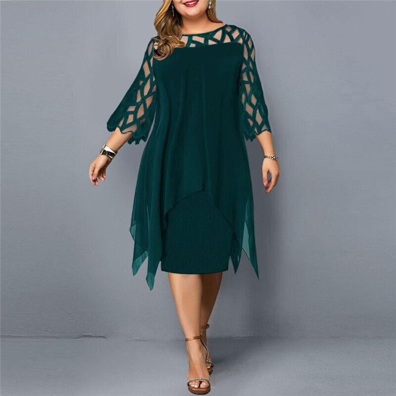 Elegantes Midi-Kleid Große Größen Eleganz und Komfort