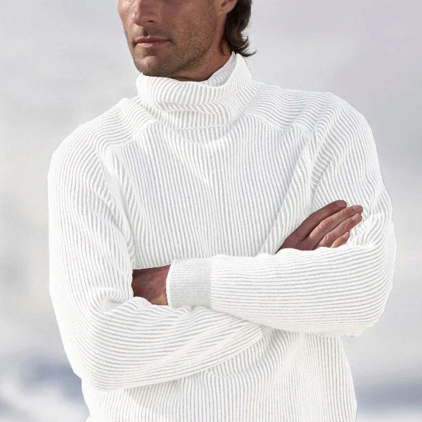Herrenpullover mit Kragen – Warmer, gerippter Pullover mit elegantem Schnitt