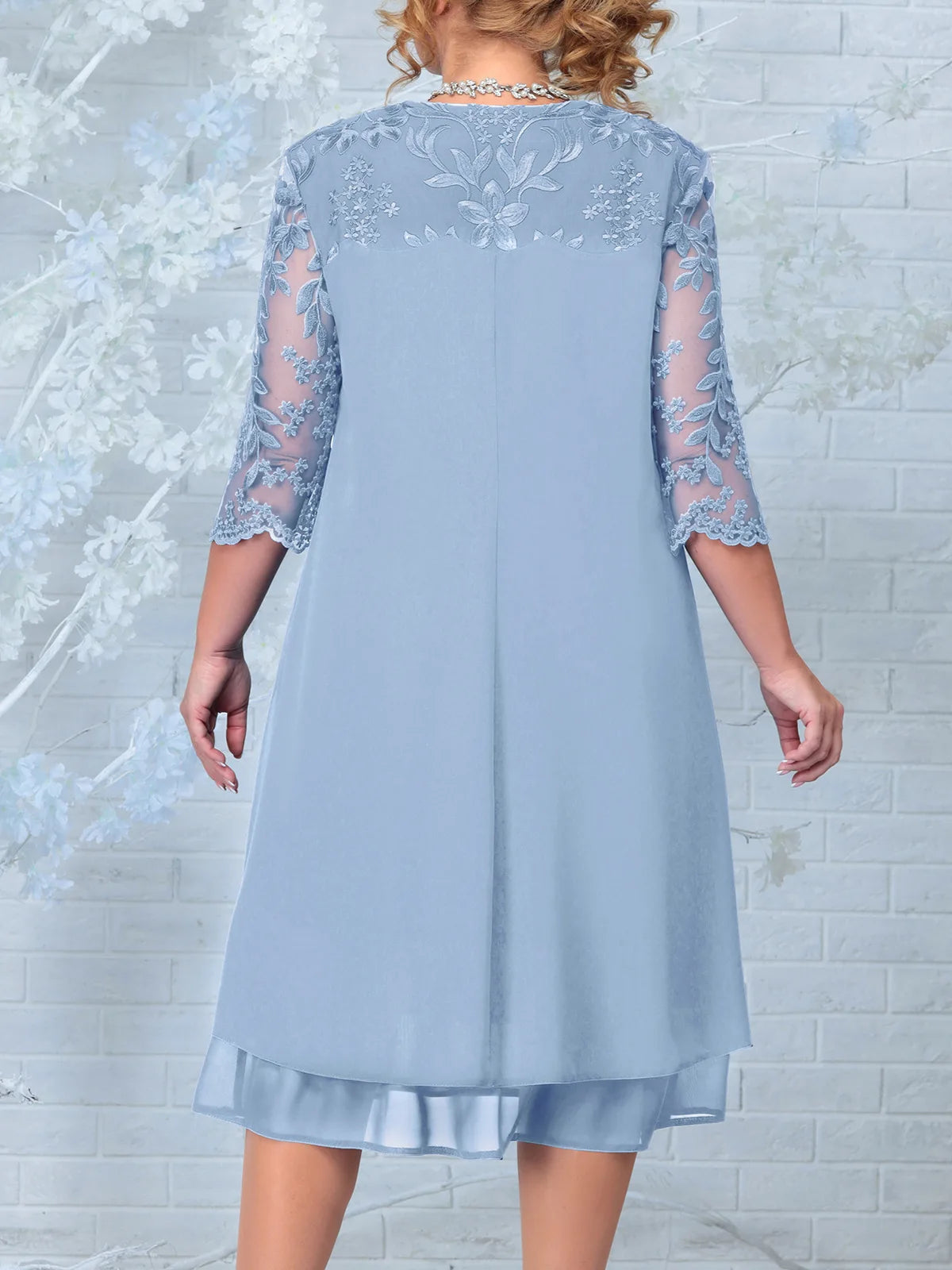 Elegantes Häkel-Bankettkleid für kurvige Frauen