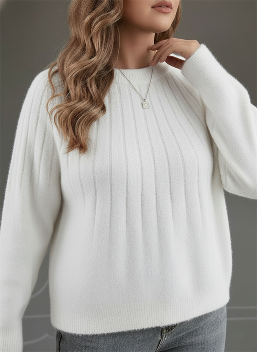 Women's Ribbed Knit Sweater – Soft and Elegant Winter Sweater