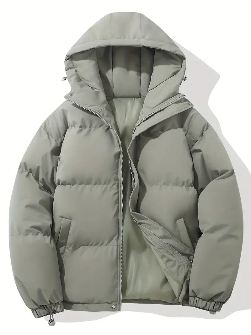 Unisex gesteppter Wintermantel – Warme Daunenjacke mit Kapuze