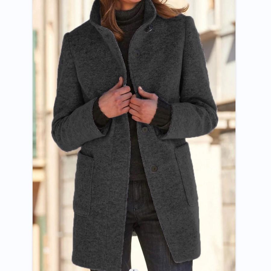 Klassischer Damen-Wintermantel – Retro-Stil mit Knöpfen