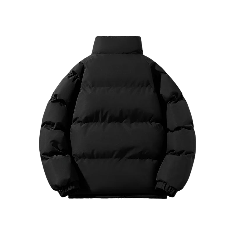 Men's Winter Coat with Fleece Lining – Warm Quilted Jacket with Stand-up Collar