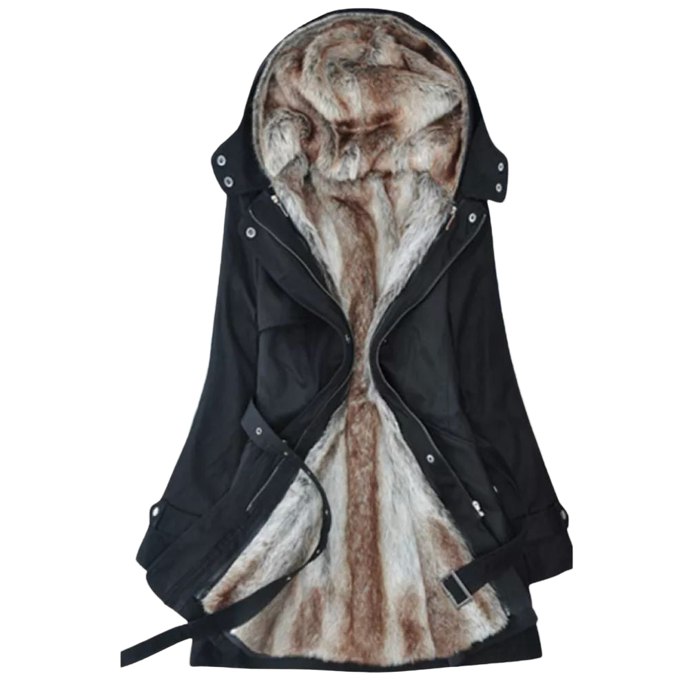 Langer Damenparka – Warmer Wintermantel mit weichem Futter