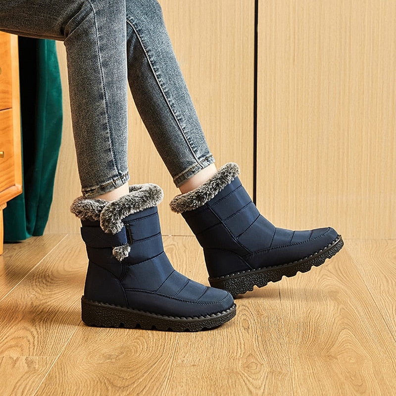 Warme Winterstiefel für Damen – Wasserdichte Stiefel mit rutschfester Sohle