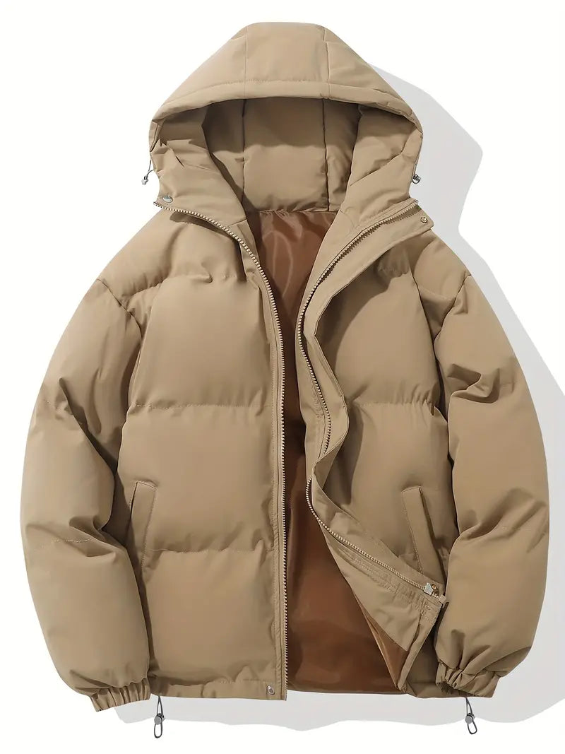 Unisex gesteppter Wintermantel – Warme Daunenjacke mit Kapuze
